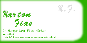 marton fias business card